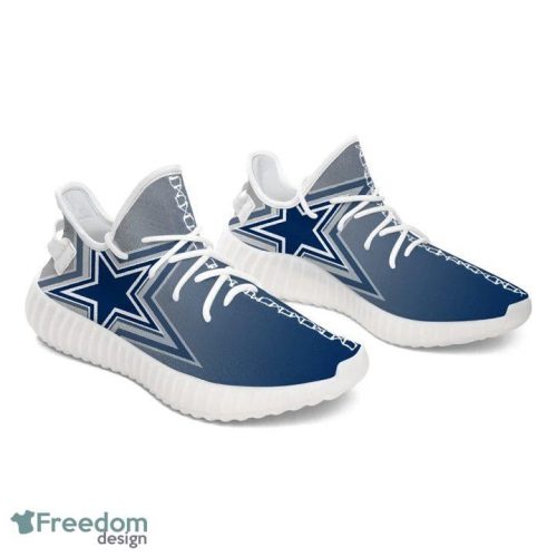 NFL Dallas Cowboys Light Blue Triple Logo Yeezy Shoes Full Print Gift Sneakers - NFL Dallas Cowboys Light Blue Triple Logo Yeezy Shoes _1