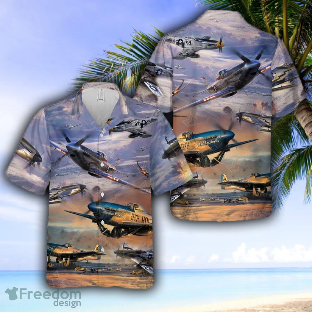 North American P-51 Mustang Hawaiian Shirt Gift For Fans - North American P-51 Mustang Hawaiian Shirt Gift For Fans