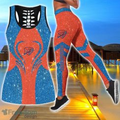 Oklahoma City Thunder Combo Hollow Tanktop and Legging Sport Gift For Women