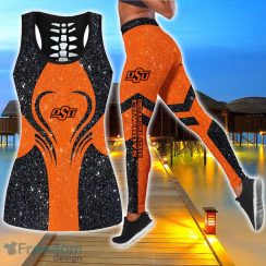 Oklahoma State Cowboys Combo Hollow Tanktop and Legging Sport Gift For Women