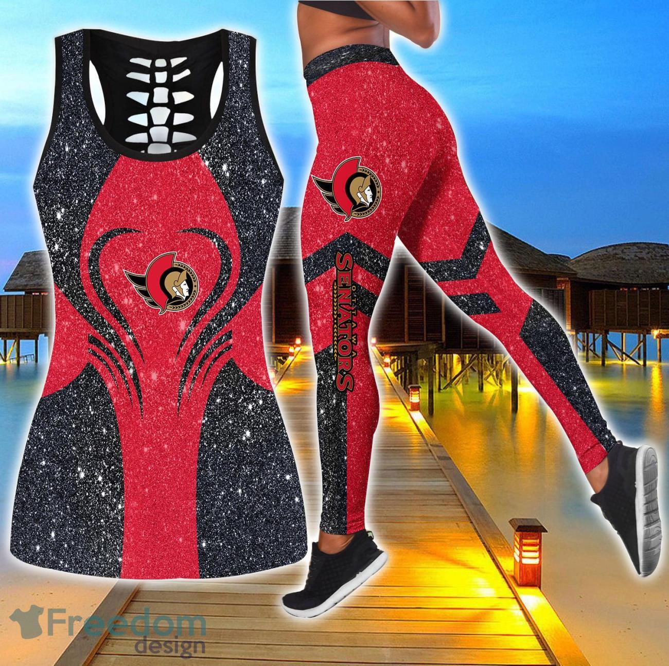 Ottawa Senators Combo Hollow Tanktop and Legging Sport Gift For Women image Ottawa Senators Combo Hollow Tanktop and Legging Sport Gift For Women Product Photo 1