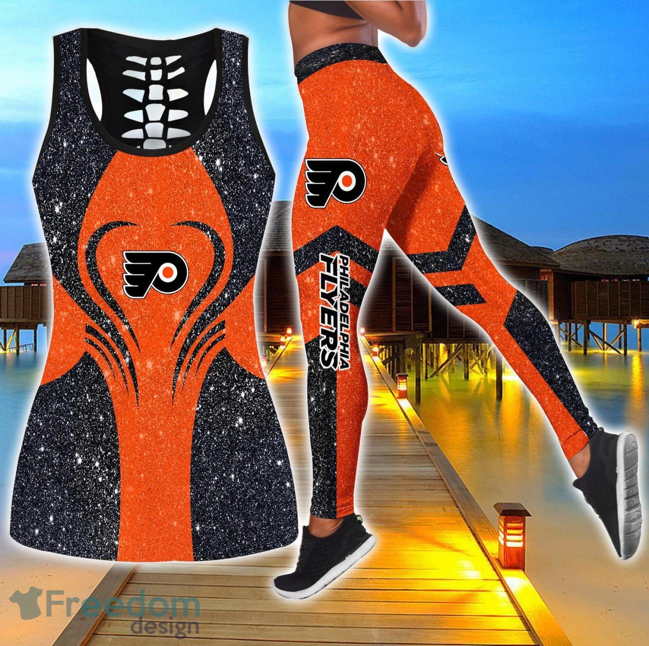 Philadelphia Flyers Combo Hollow Tanktop and Legging Sport Gift For Women image Philadelphia Flyers Combo Hollow Tanktop and Legging Sport Gift For Women Product Photo 1