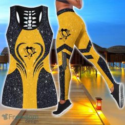 Pittsburgh Penguins Combo Hollow Tanktop and Legging Sport Gift For Women