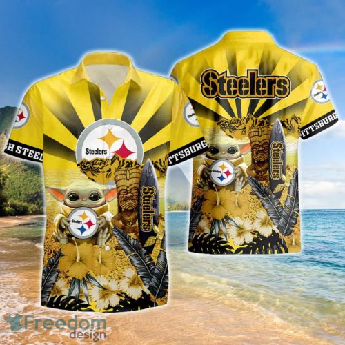 Pittsburgh Steelers Baby Yoda Hawaiian Shirt And Short Product Photo 2