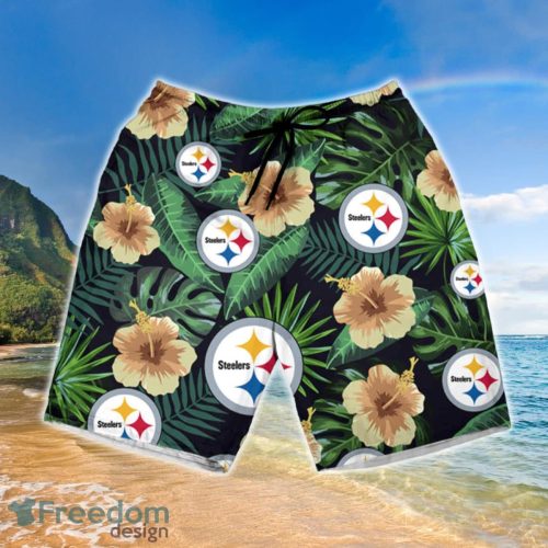 Pittsburgh Steelers Logo Tropical Hawaiian Shirt And Short Product Photo 3