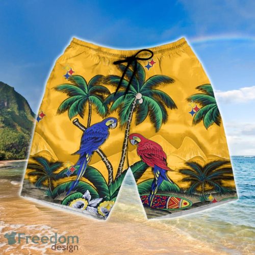 Pittsburgh Steelers Parrots Hawaiian Shirt And Short Product Photo 3