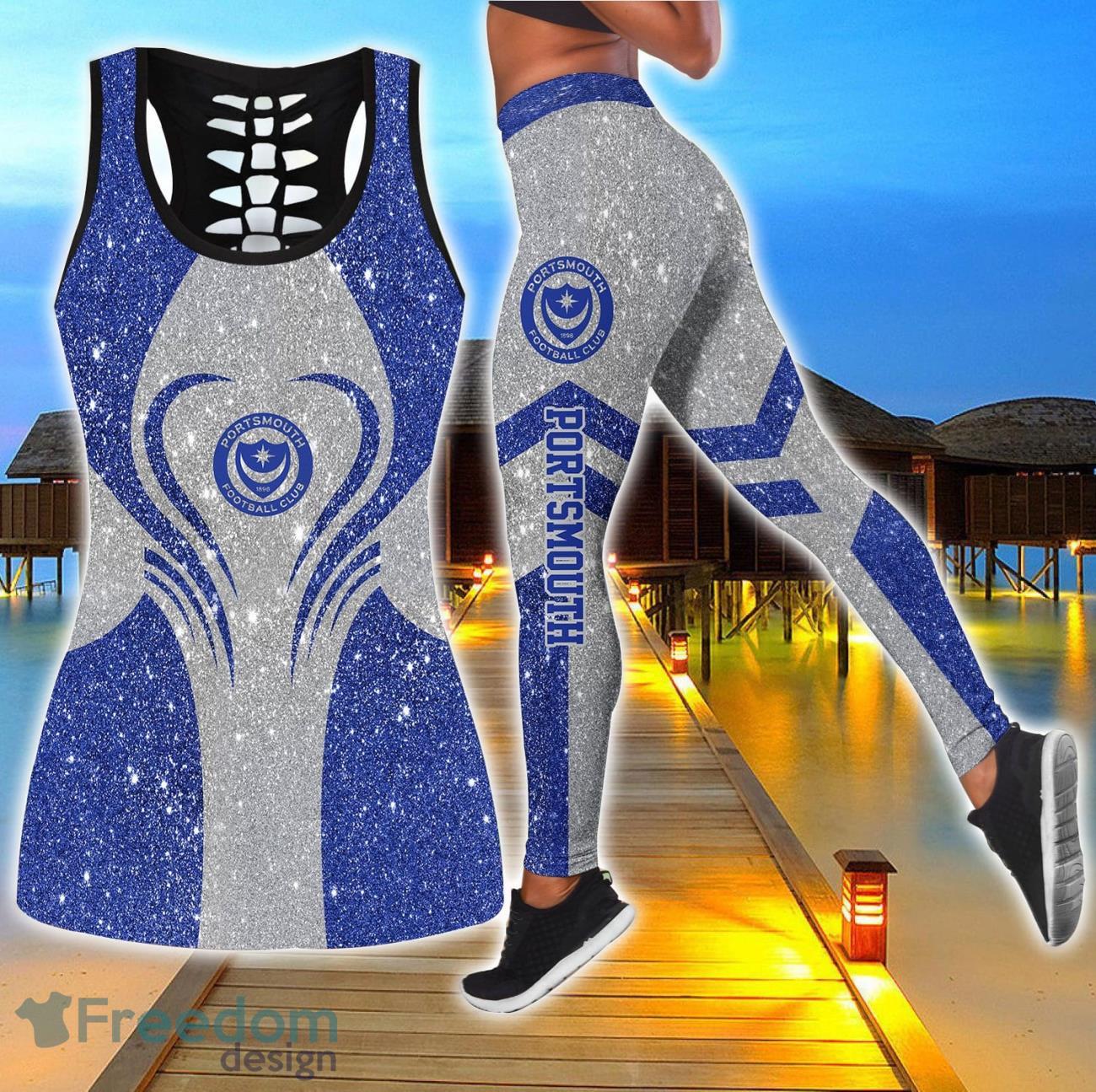Portsmouth FC Combo Hollow Tanktop and Legging Sport Gift For Women image Portsmouth FC Combo Hollow Tanktop and Legging Sport Gift For Women Product Photo 1