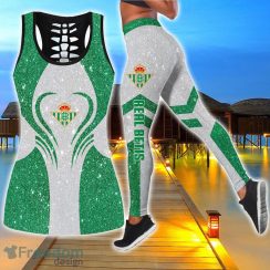 Real Betis Combo Hollow Tanktop and Legging Sport Gift For Women
