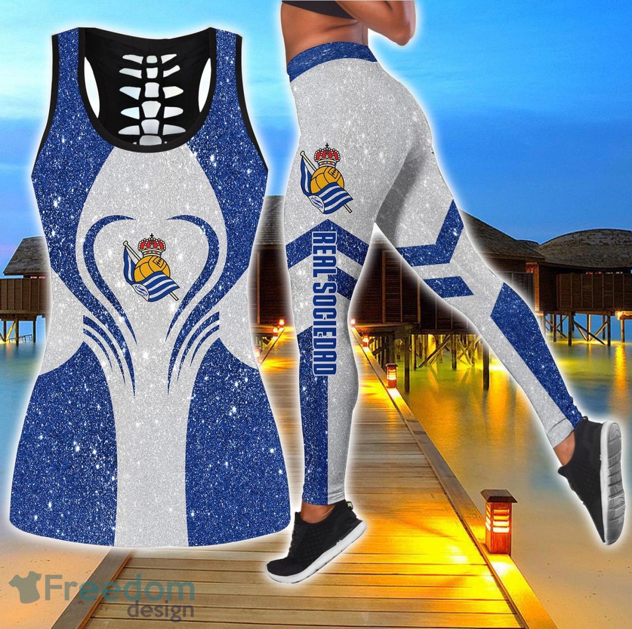 Real Sociedad Combo Hollow Tanktop and Legging Sport Gift For Women image Real Sociedad Combo Hollow Tanktop and Legging Sport Gift For Women Product Photo 1