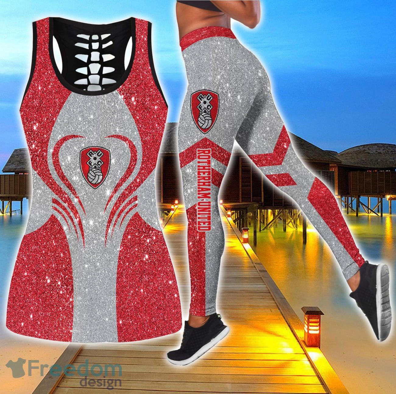 Rotherham United Combo Hollow Tanktop and Legging Sport Gift For Women image Rotherham United Combo Hollow Tanktop and Legging Sport Gift For Women Product Photo 1