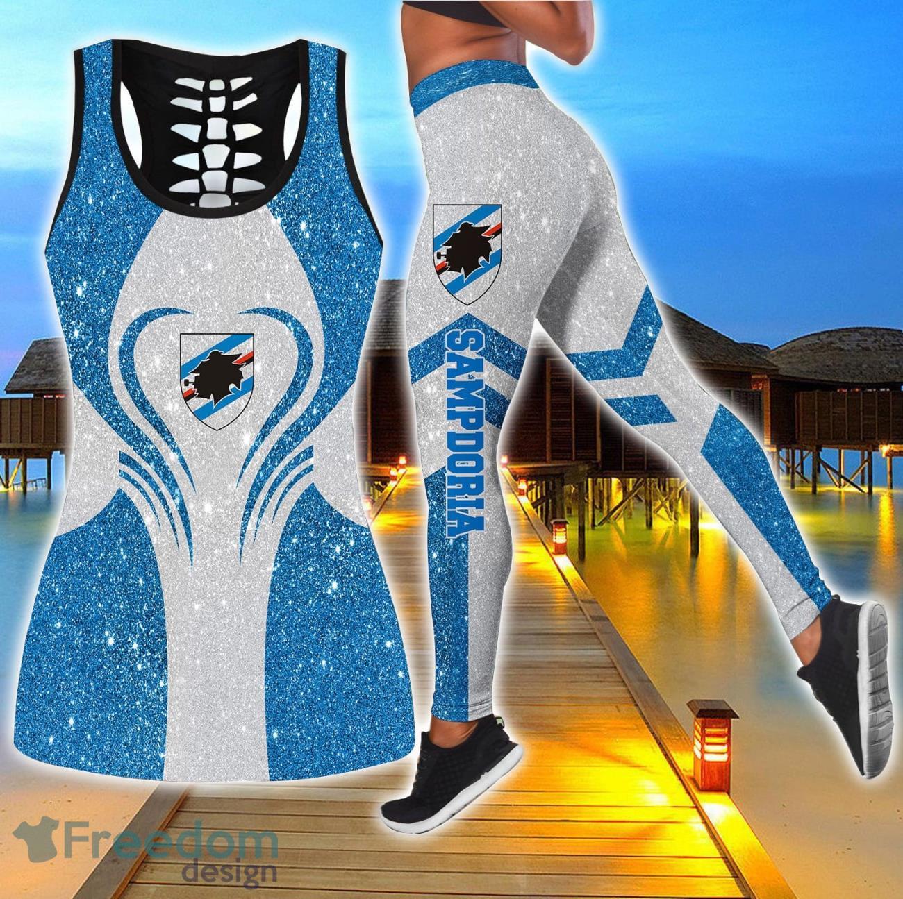Sampdoria Combo Hollow Tanktop and Legging Sport Gift For Women image Sampdoria Combo Hollow Tanktop and Legging Sport Gift For Women Product Photo 1