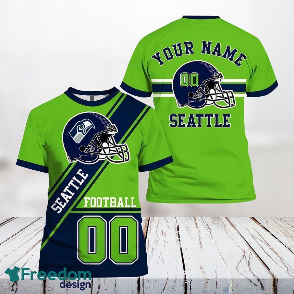 Seattle Seahawks Nfl 3D All Over Printed T Shirts Custom Name And Number Shirts Best Gift For Fans Product Photo 1