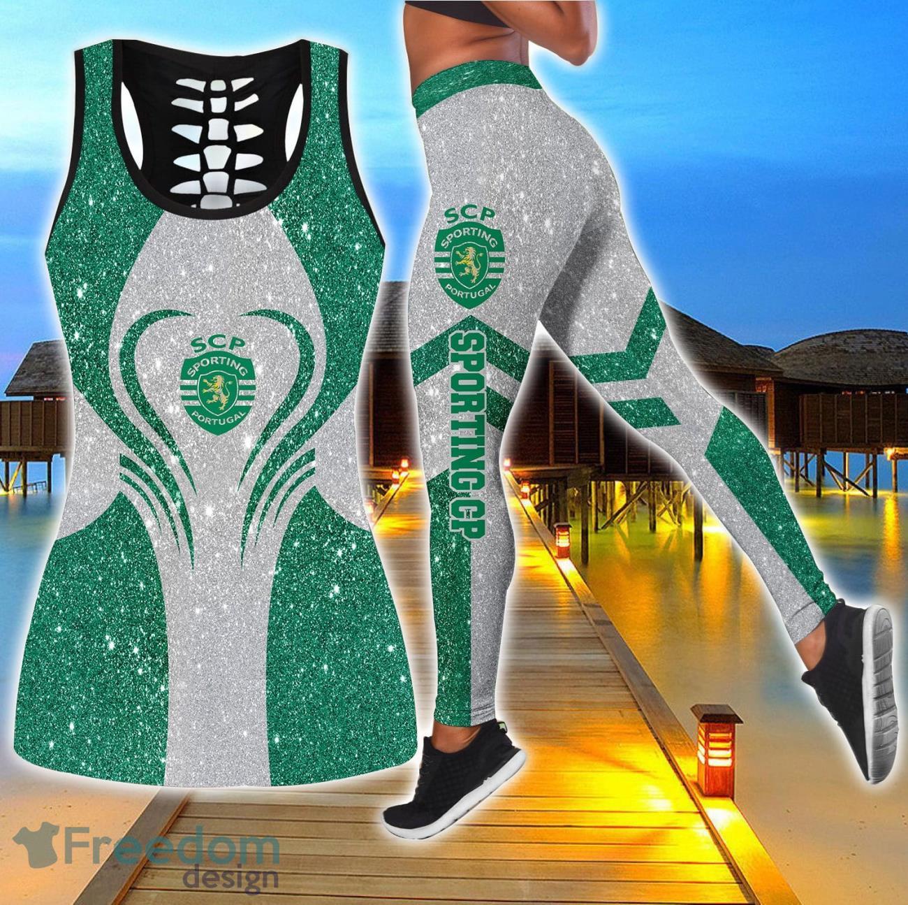 Sporting Clube de Portugal Combo Hollow Tanktop and Legging Sport Gift For Women image Sporting Clube de Portugal Combo Hollow Tanktop and Legging Sport Gift For Women Product Photo 1
