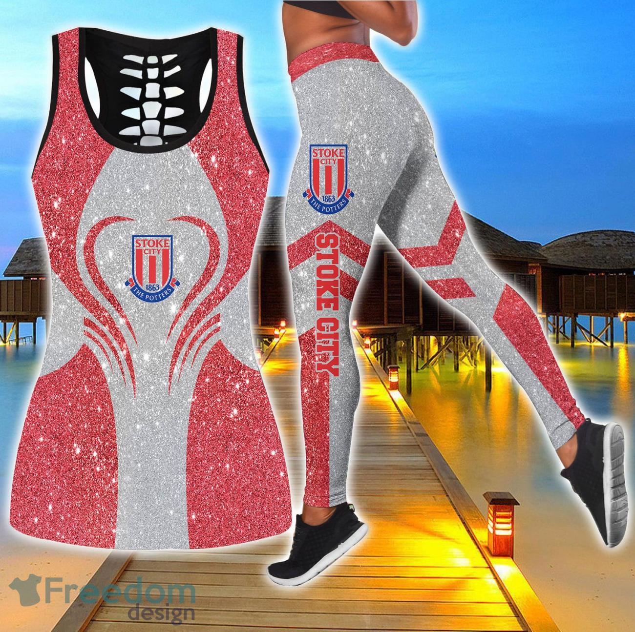 Stoke City Combo Hollow Tanktop and Legging Sport Gift For Women image Stoke City Combo Hollow Tanktop and Legging Sport Gift For Women Product Photo 1