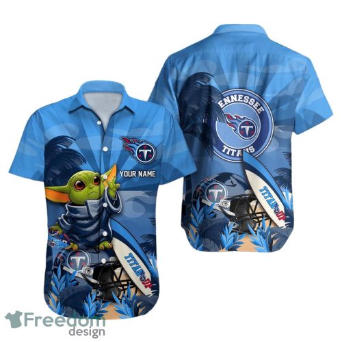 Tennessee Titans NFL Hawaiian Shirt Baby Yoda Custom Name Product Photo 1