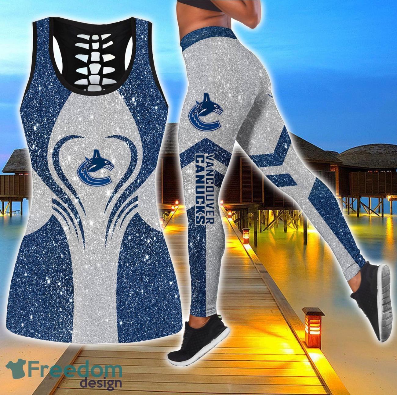 Vancouver Canucks Combo Hollow Tanktop and Legging Sport Gift For Women image Vancouver Canucks Combo Hollow Tanktop and Legging Sport Gift For Women Product Photo 1