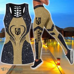 Vegas Golden Knights Combo Hollow Tanktop and Legging Sport Gift For Women