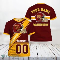 Washington Commanders All Over Printed Custom Name And Number Nfl 3D T Shirts For Awesome Fans