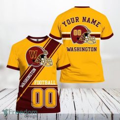 Washington Commanders All Over Printed Custom Name And Number Nfl 3D T Shirts For Big Fans