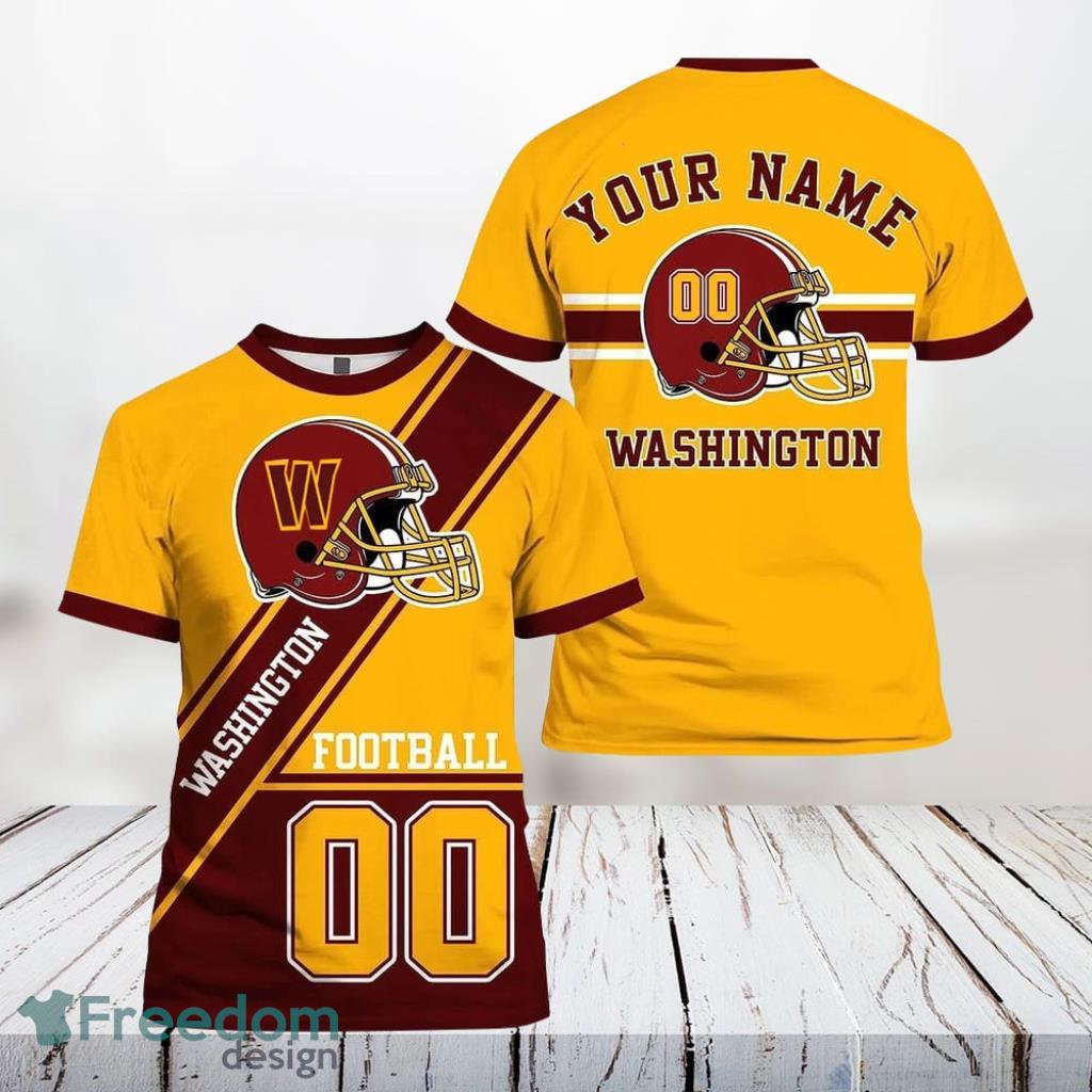 Washington Commanders All Over Printed Custom Name And Number Nfl 3D T Shirts For Big Fans image Washington Commanders All Over Printed Custom Name And Number Nfl 3D T Shirts For Big Fans Product Photo 1