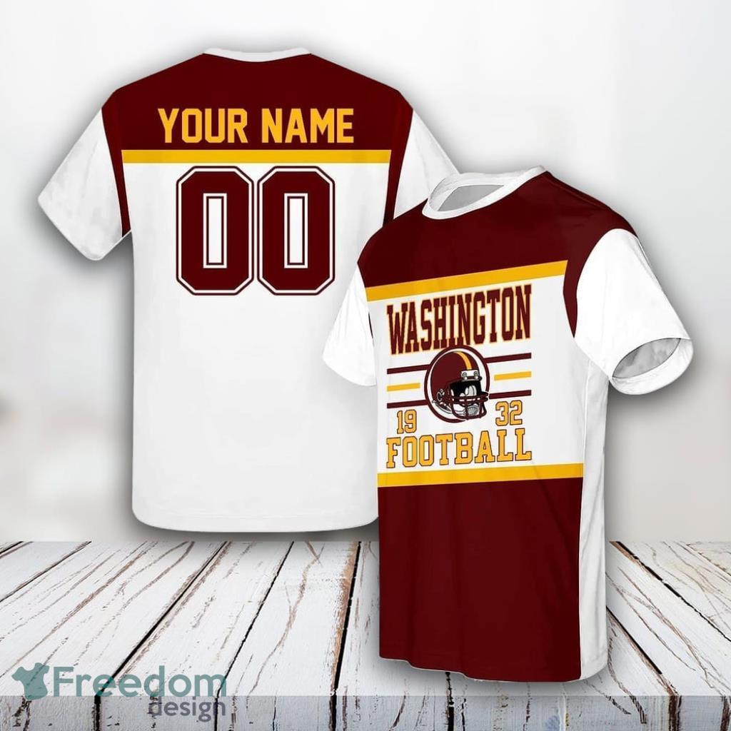 Washington Commanders All Over Printed Custom Name And Number Nfl 3D T Shirts Summer Gift For Fans image Washington Commanders All Over Printed Custom Name And Number Nfl 3D T Shirts Summer Gift For Fans Product Photo 1