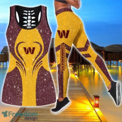 Washington Commanders Combo Hollow Tanktop and Legging Sport Gift For Women