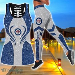 Winnipeg Jets Combo Hollow Tanktop and Legging Sport Gift For Women