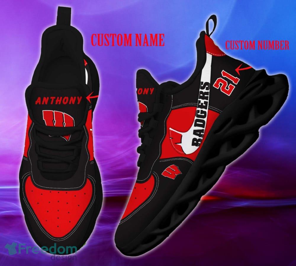 Wisconsin Badgers NFL Clunky Shoes Custom Number And Name Max Soul Sneakers image Wisconsin Badgers NFL Clunky Shoes Custom Number And Name Max Soul Sneakers - Wisconsin Badgers NFL Clunky Shoes _2