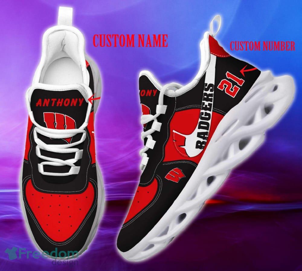 Wisconsin Badgers NFL Clunky Shoes Custom Number And Name Max Soul Sneakers image Wisconsin Badgers NFL Clunky Shoes Custom Number And Name Max Soul Sneakers - Wisconsin Badgers NFL Clunky Shoes _1