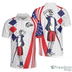 Your Hole Is My Goal Golf American Flag Polo Shirt Golf Texture Argyle Pattern USA Flag Polo Shirt