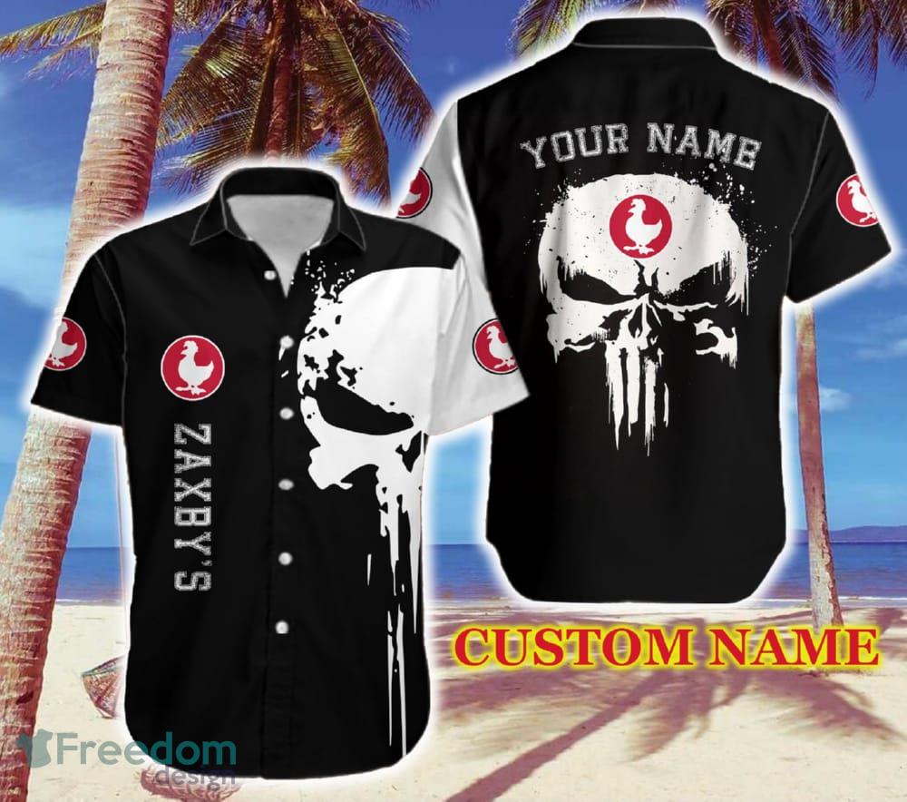 Zaxby's Signature Logo Brand Hawaiian Shirt Skull Gift Summer Custom Name image Zaxby's Signature Logo Brand Hawaiian Shirt Skull Gift Summer Custom Name
