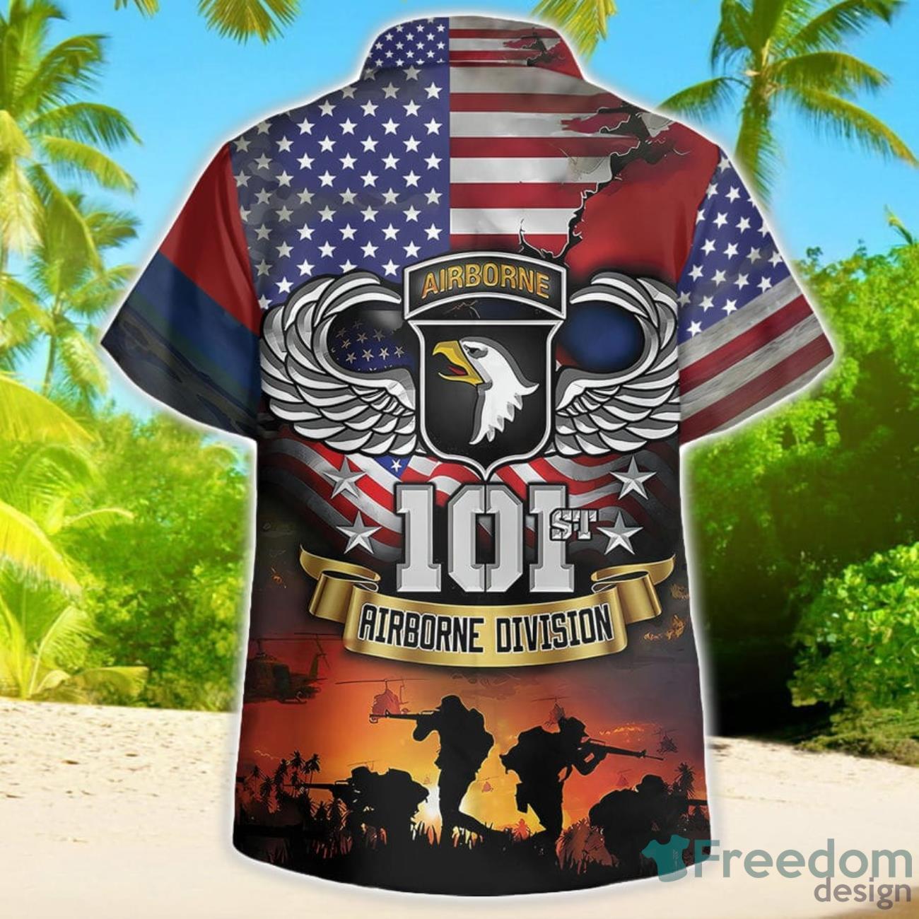 101st Airborne Division Hawaiian Shirt Botton Beach Shirt image 101st Airborne Division Hawaiian Shirt Botton Beach Shirt Product Photo 1