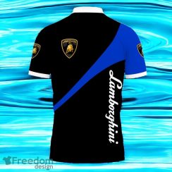 3D Printed Lamboghini Blue Polo Shirt Style Gift For Men And Women Product Photo 2