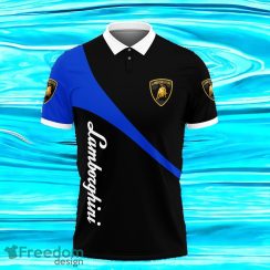 3D Printed Lamboghini Blue Polo Shirt Style Gift For Men And Women