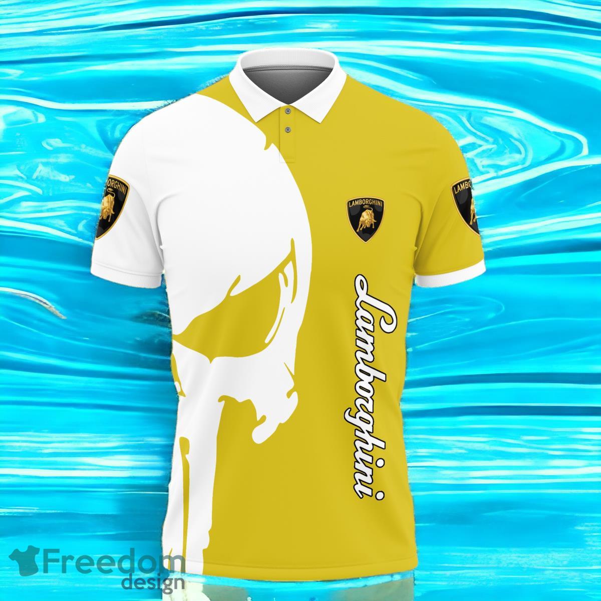 3D Printed Lamborghini Yellow Polo Shirt Style Gift For Men And Women image 3D Printed Lamborghini Yellow Polo Shirt Style Gift For Men And Women Product Photo 1