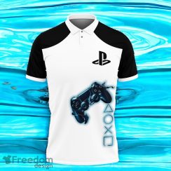 3D Printed Playstation Black Sleeve Polo Shirt Style Gift For Men And Women