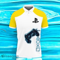 3D Printed Playstation Yellow Sleeve Polo Shirt Style Gift For Men And Women
