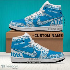 Abbott Brand Logo Custom Name Air Jordan Hightop Shoes For Sneakers Fans - abbott Logo Personalized Air Jordan Hightop Shoes Photo 2