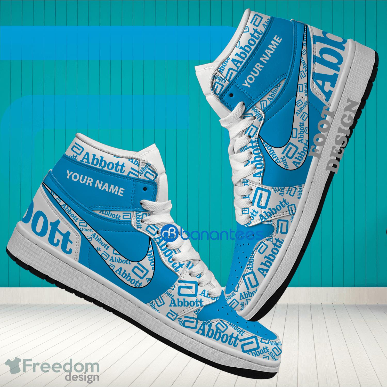 Abbott Brand Logo Custom Name Air Jordan Hightop Shoes For Sneakers Fans image Abbott Brand Logo Custom Name Air Jordan Hightop Shoes For Sneakers Fans - abbott Logo Personalized Air Jordan Hightop Shoes Photo 1