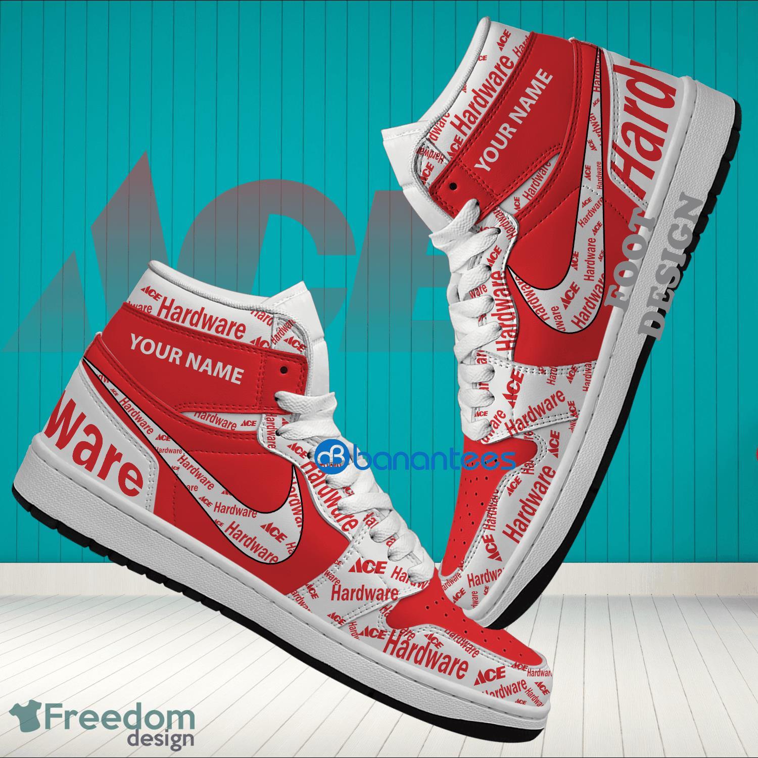 ACE HARDWARE Brand Logo Custom Name Air Jordan Hightop Shoes For Sneakers Fans image ACE HARDWARE Brand Logo Custom Name Air Jordan Hightop Shoes For Sneakers Fans - ACE HARDWARE Logo Personalized Air Jordan Hightop Shoes Photo 1