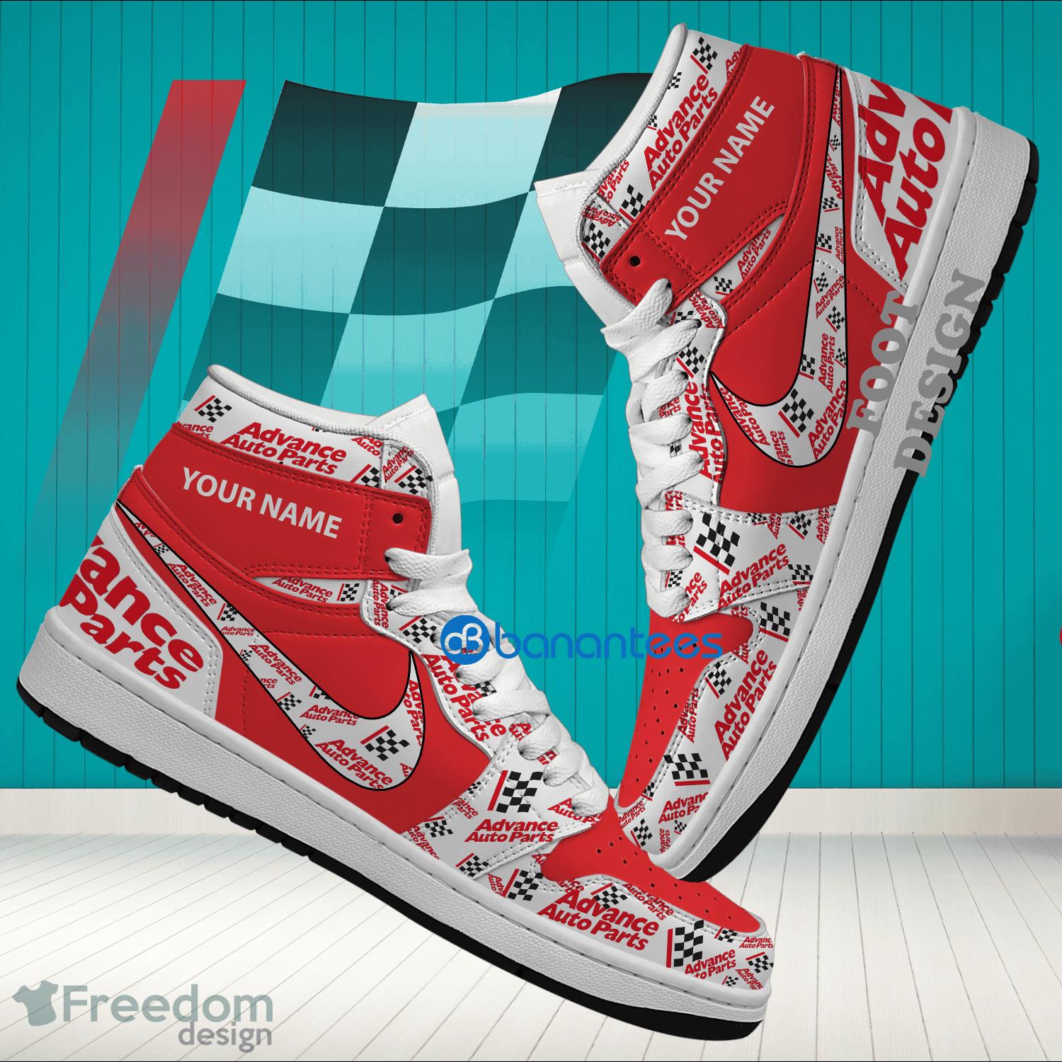 Advance Auto Parts Brand Logo Custom Name Air Jordan Hightop Shoes For Sneakers Fans image Advance Auto Parts Brand Logo Custom Name Air Jordan Hightop Shoes For Sneakers Fans - advance auto parts Logo Personalized Air Jordan Hightop Shoes Photo 1