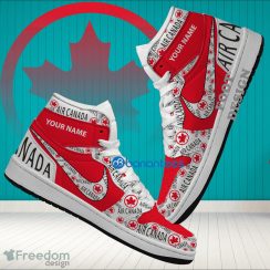 Air Canada Brand Logo Custom Name Air Jordan Hightop Shoes For Sneakers Fans Air Canada Brand Logo Custom Name Air Jordan Hightop Shoes For Sneakers Fans