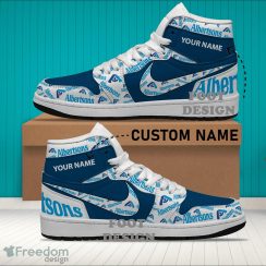 Albertsons Brand Logo Custom Name Air Jordan Hightop Shoes For Sneakers Fans - albertsons Logo Personalized Air Jordan Hightop Shoes Photo 2