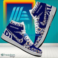 Aldi Brand Logo Custom Name Air Jordan Hightop Shoes For Sneakers Fans