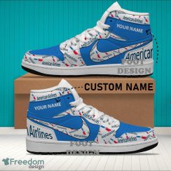 American Airline Brand Logo Custom Name Air Jordan Hightop Shoes For Sneakers Fans - american airline Logo Personalized Air Jordan Hightop Shoes Photo 2