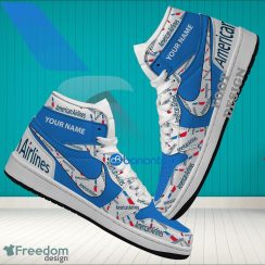 American Airline Brand Logo Custom Name Air Jordan Hightop Shoes For Sneakers Fans American Airline Brand Logo Custom Name Air Jordan Hightop Shoes For Sneakers Fans