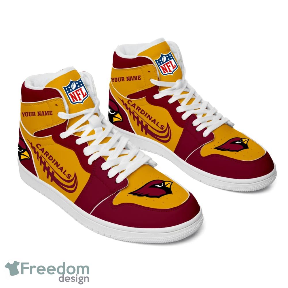 Arizona Cardinals Custom Name Air Jordan Hightop Sneakers For Men Women Fans image Arizona Cardinals Custom Name Air Jordan Hightop Sneakers For Men Women Fans - Arizona Cardinals Air Jordan Hightop Sneaker_2