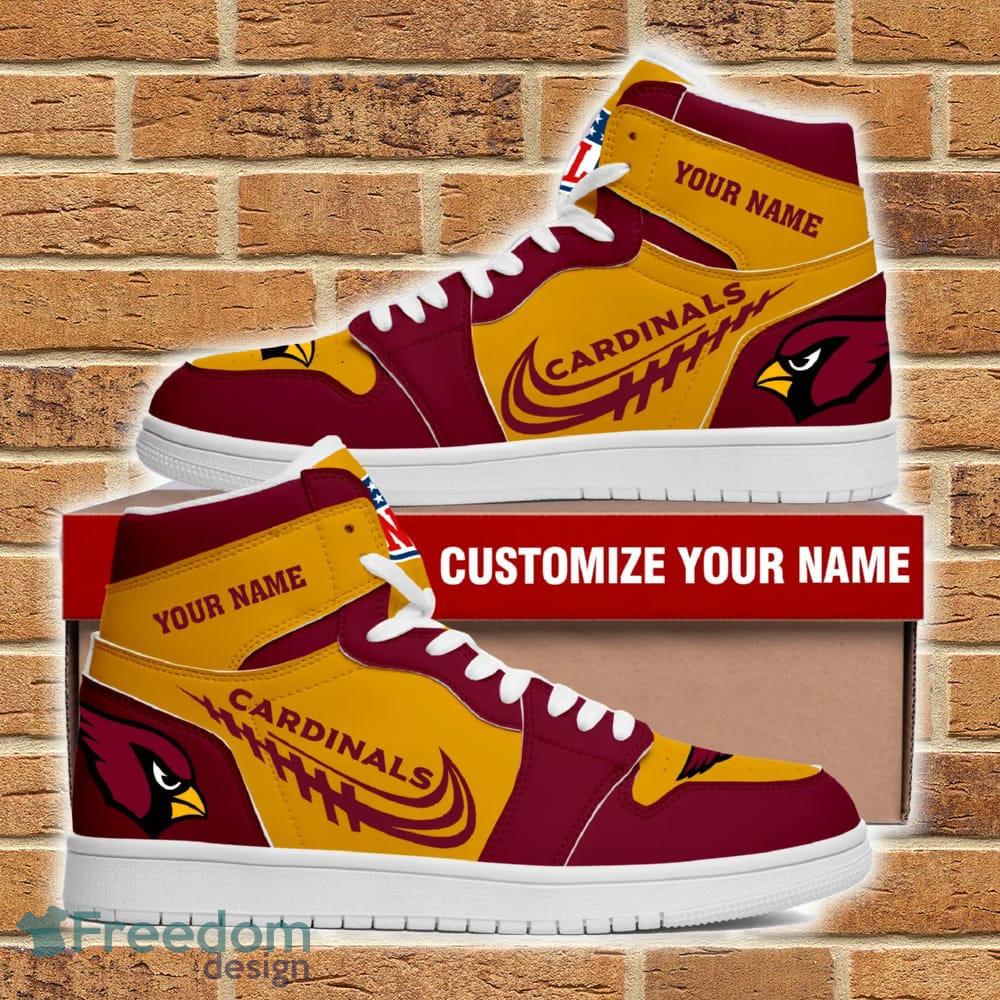 Arizona Cardinals Custom Name Air Jordan Hightop Sneakers For Men Women Fans image Arizona Cardinals Custom Name Air Jordan Hightop Sneakers For Men Women Fans - Arizona Cardinals Air Jordan Hightop Sneaker_1