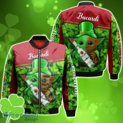 Bacardi Rum Baby Yoda St Patrick’s Day Bomber 3D For Men Women