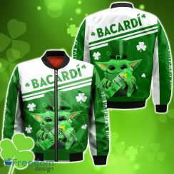 Bacardi Rum Irish St Patrick Day Baby Yoda Bomber 3D For Men Women